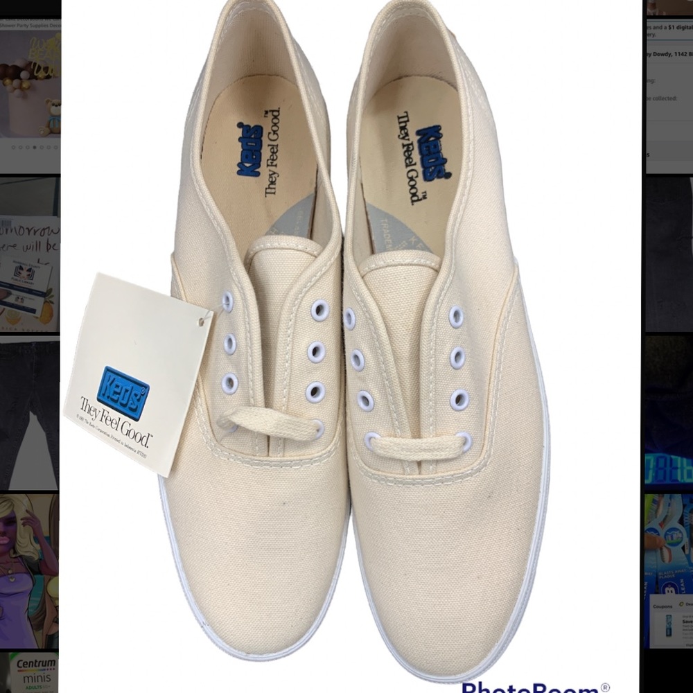 Keds cream color shoes size 7 1/2 slim new with tags